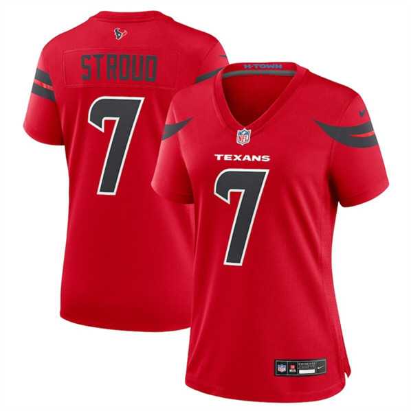 Women%27s Houston Texans #7 C.J. Stroud Red 2024 Alternate Stitched Jersey Dzhi->women nfl jersey->Women Jersey